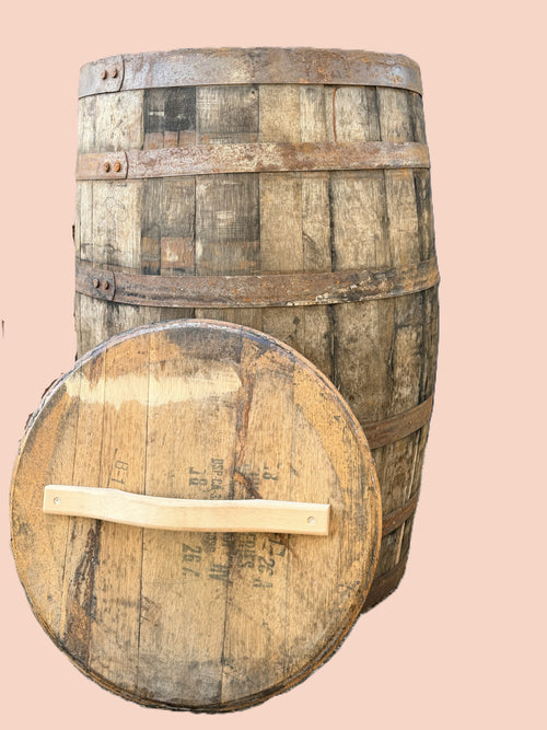 Regenton van voormalig Whiskyvat - 200 liter met deksel en handvat